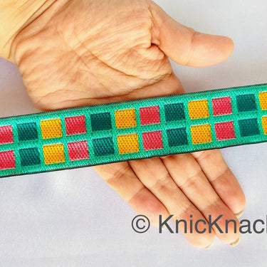 Geometric Jacquard Trim, Approx 28mm Wide, Decorative Trim